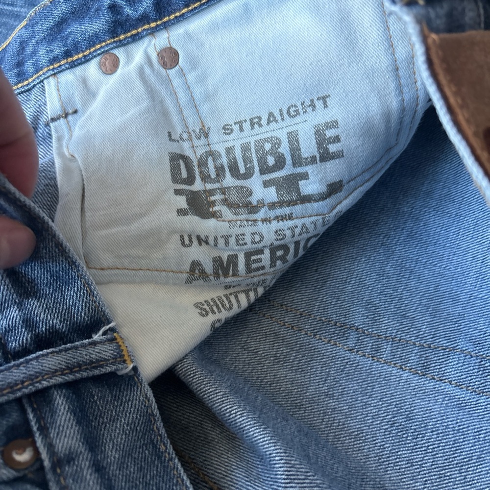 Men's RRL LOW STRAIGHT Fit Blue Jeans - Picture 7 of 7